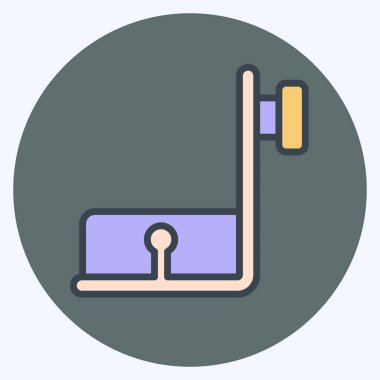 İkon Toplama Ayağı. Dikiş sembolüyle ilgili. renk arkadaşı stili. Basit tasarım çizimi