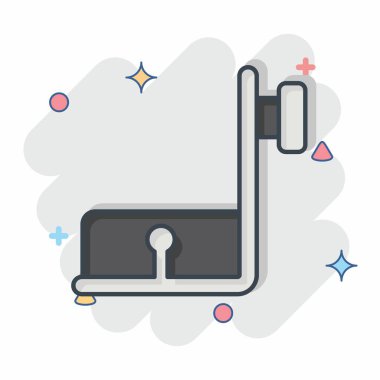 İkon Toplama Ayağı. Dikiş sembolüyle ilgili. Çizgi roman. Basit tasarım çizimi