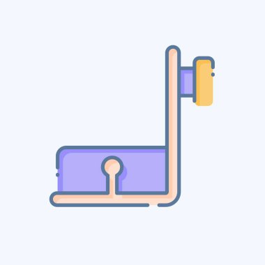 İkon Toplama Ayağı. Dikiş sembolüyle ilgili. Karalama stili. Basit tasarım çizimi