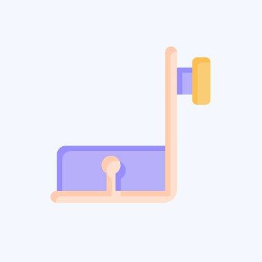 İkon Toplama Ayağı. Dikiş sembolüyle ilgili. Düz stil. Basit tasarım çizimi