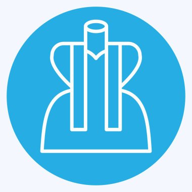 Simge Ölçümü. Dikiş sembolüyle ilgili. Mavi gözlü. Basit tasarım çizimi