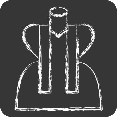 Simge Ölçümü. Dikiş sembolüyle ilgili. Tebeşir stili. Basit tasarım çizimi