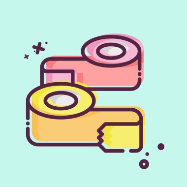 Simge kağıdı yapıştırıcısı. Dikiş sembolüyle ilgili. MBE tarzı. Basit tasarım çizimi