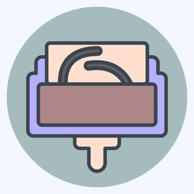 Kumaş üzerinde ikon yuvarlama deseni. Dikiş sembolüyle ilgili. renk arkadaşı stili. Basit tasarım çizimi