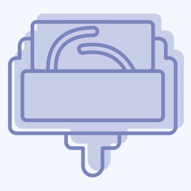 Kumaş üzerinde ikon yuvarlama deseni. Dikiş sembolüyle ilgili. İki ton stili. Basit tasarım çizimi