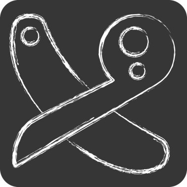 Simge Yöneticisi. Dikiş sembolüyle ilgili. Tebeşir stili. Basit tasarım çizimi