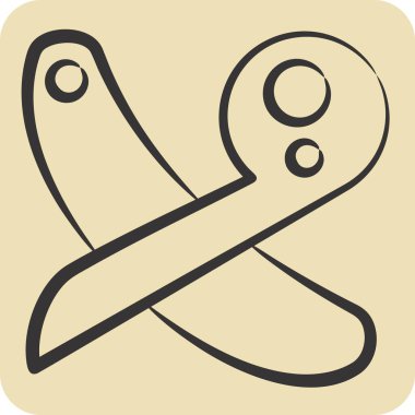 Simge Yöneticisi. Dikiş sembolüyle ilgili. El çizimi tarzı. Basit tasarım çizimi