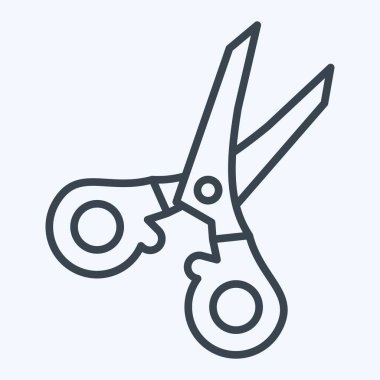 Simge makası. Dikiş sembolüyle ilgili. Sıra tarzı. Basit tasarım çizimi