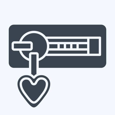 Simge Fermuarı. Dikiş sembolüyle ilgili. Kabartma tarzı. Basit tasarım çizimi