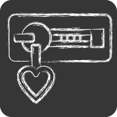 Simge Fermuarı. Dikiş sembolüyle ilgili. Tebeşir stili. Basit tasarım çizimi