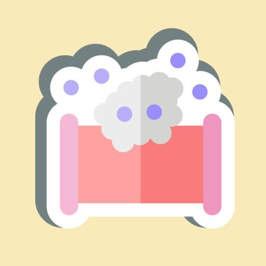 Çıkartma Vuruşu. Dikiş sembolüyle ilgili. Basit tasarım çizimi