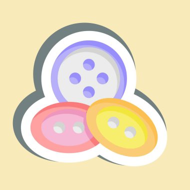 Etiket Düğmeleri. Dikiş sembolüyle ilgili. Basit tasarım çizimi