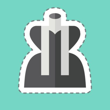 Çıkartma çizgisi kesiliyor. Dikiş sembolüyle ilgili. Basit tasarım çizimi