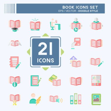 Simge Ayarlama Kitabı. Eğitim sembolüyle ilgili. Karalama stili. Basit tasarım çizimi