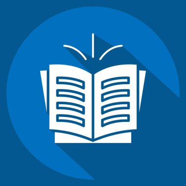 Simge Hikayesi. Kitap sembolüyle ilgili. Uzun gölge tarzı. Basit tasarım çizimi