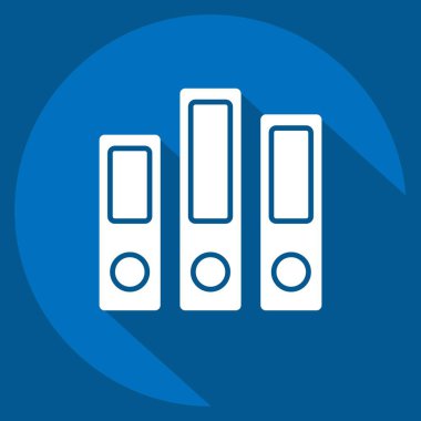 Simge Arşivi. Kitap sembolüyle ilgili. Uzun gölge tarzı. Basit tasarım çizimi