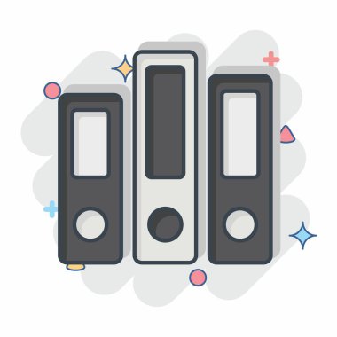 Simge Arşivi. Kitap sembolüyle ilgili. Çizgi roman. Basit tasarım çizimi