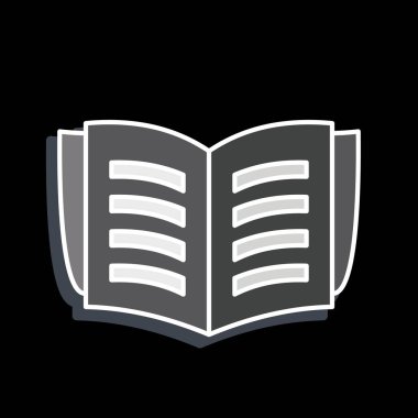 Simge Kitabı. Kitap sembolüyle ilgili. Parlak bir stil. Basit tasarım çizimi