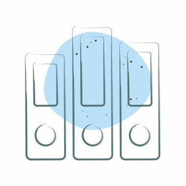 Simge Arşivi. Kitap sembolüyle ilgili. Renkli Leke Biçimi. Basit tasarım çizimi