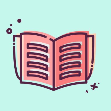 Simge Kitabı. Kitap sembolüyle ilgili. MBE tarzı. Basit tasarım çizimi