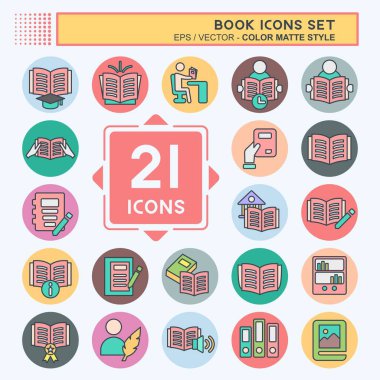 Simge Ayarlama Kitabı. Eğitim sembolüyle ilgili. renk arkadaşı stili. Basit tasarım çizimi