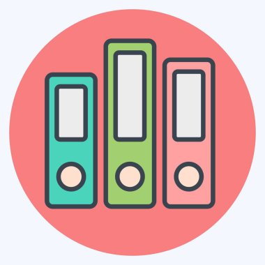 Simge Arşivi. Kitap sembolüyle ilgili. renk arkadaşı stili. Basit tasarım çizimi