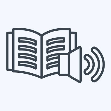 Simge Ses Defteri. Kitap sembolüyle ilgili. Sıra tarzı. Basit tasarım çizimi