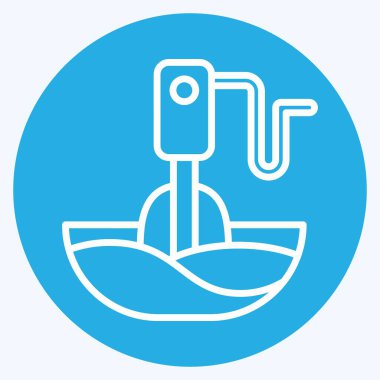 Simge El Blenderi. Mutfak Aletleri Sembolü ile ilgili. Mavi gözlü. Basit tasarım çizimi