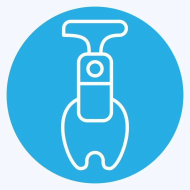 Simge Apple Corer. Mutfak Aletleri Sembolü ile ilgili. Mavi gözlü. Basit tasarım çizimi