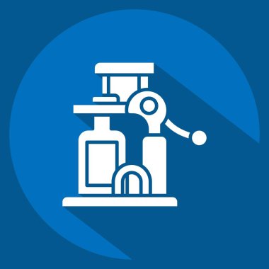 Simge Şarap Açacağı. Mutfak Aletleri Sembolü ile ilgili. Uzun gölge tarzı. Basit tasarım çizimi