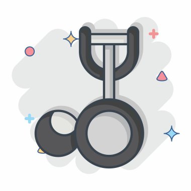 Simgesel dondurma kepçesi. Mutfak Aletleri Sembolü ile ilgili. Çizgi roman. Basit tasarım çizimi