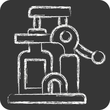 Simge Şarap Açacağı. Mutfak Aletleri Sembolü ile ilgili. Tebeşir stili. Basit tasarım çizimi