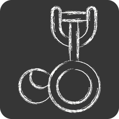 Simgesel dondurma kepçesi. Mutfak Aletleri Sembolü ile ilgili. Tebeşir stili. Basit tasarım çizimi