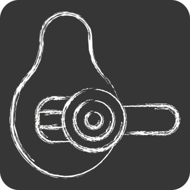 Simge Avokado Dilimleyici. Mutfak Aletleri Sembolü ile ilgili. Tebeşir stili. Basit tasarım çizimi