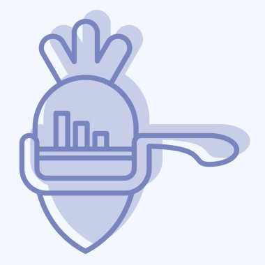 Icon Sebze Soyucu. Mutfak Aletleri Sembolü ile ilgili. İki ton stili. Basit tasarım çizimi