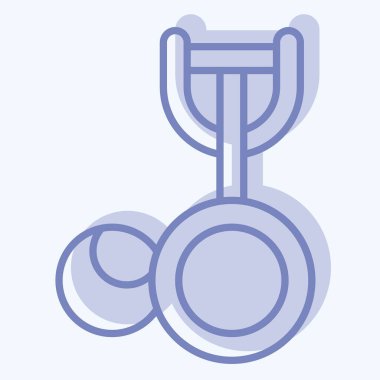 Simgesel dondurma kepçesi. Mutfak Aletleri Sembolü ile ilgili. İki ton stili. Basit tasarım çizimi