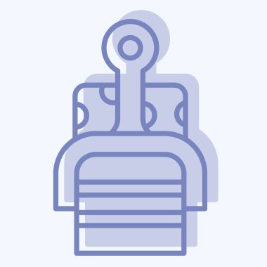 Icon Peynir Dilimleyici. Mutfak Aletleri Sembolü ile ilgili. İki ton stili. Basit tasarım çizimi