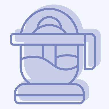 Icon Citrus Reamer. Mutfak Aletleri Sembolü ile ilgili. İki ton stili. Basit tasarım çizimi