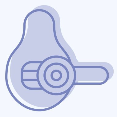 Simge Avokado Dilimleyici. Mutfak Aletleri Sembolü ile ilgili. İki ton stili. Basit tasarım çizimi