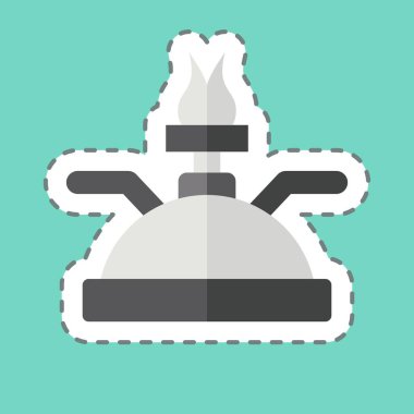 Çıkartma hattı gaz yakıcıyı kesti. Mutfak Aletleri Sembolü ile ilgili. Basit tasarım çizimi