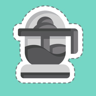 Çıkartma çizgisi Citrus Reamer 'ı kesti. Mutfak Aletleri Sembolü ile ilgili. Basit tasarım çizimi