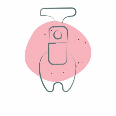 Simge Apple Corer. Mutfak Aletleri Sembolü ile ilgili. Renkli Leke Biçimi. Basit tasarım çizimi