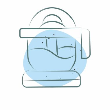 Icon Citrus Reamer. Mutfak Aletleri Sembolü ile ilgili. Renkli Leke Biçimi. Basit tasarım çizimi