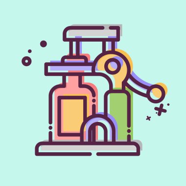 Simge Şarap Açacağı. Mutfak Aletleri Sembolü ile ilgili. MBE tarzı. Basit tasarım çizimi