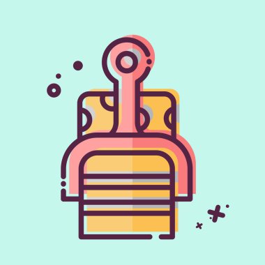 Icon Peynir Dilimleyici. Mutfak Aletleri Sembolü ile ilgili. MBE tarzı. Basit tasarım çizimi