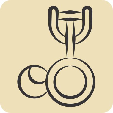 Simgesel dondurma kepçesi. Mutfak Aletleri Sembolü ile ilgili. El çizimi tarzı. Basit tasarım çizimi