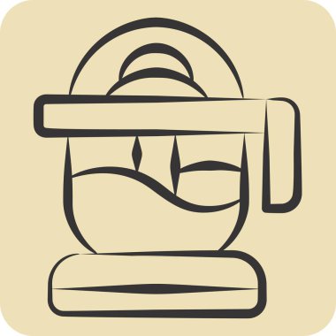 Icon Citrus Reamer. Mutfak Aletleri Sembolü ile ilgili. El çizimi tarzı. Basit tasarım çizimi