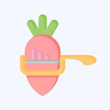 Icon Sebze Soyucu. Mutfak Aletleri Sembolü ile ilgili. Düz stil. Basit tasarım çizimi