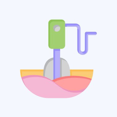 Simge El Blenderi. Mutfak Aletleri Sembolü ile ilgili. Düz stil. Basit tasarım çizimi