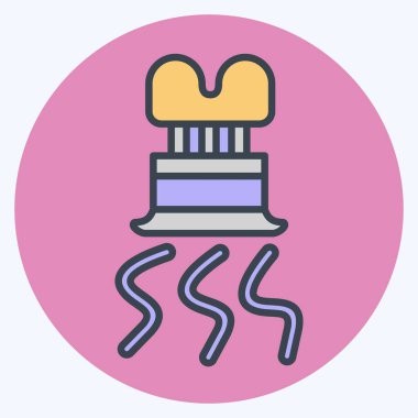 Simgesel Spiral Dilimleyici. Mutfak Aletleri Sembolü ile ilgili. renk arkadaşı stili. Basit tasarım çizimi